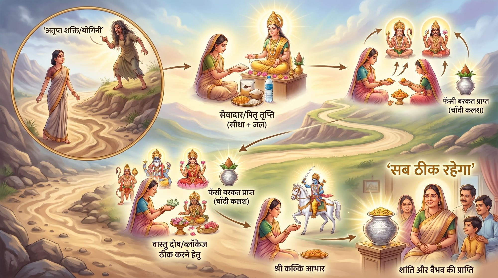 सब ठीक रहेगा- धर्म के रूपयो कि कुल देनदारी- पर्चे पर लिख कर -जूते कि जगह रखकर -साफ नियत से -देती जाओ -कम करती जा