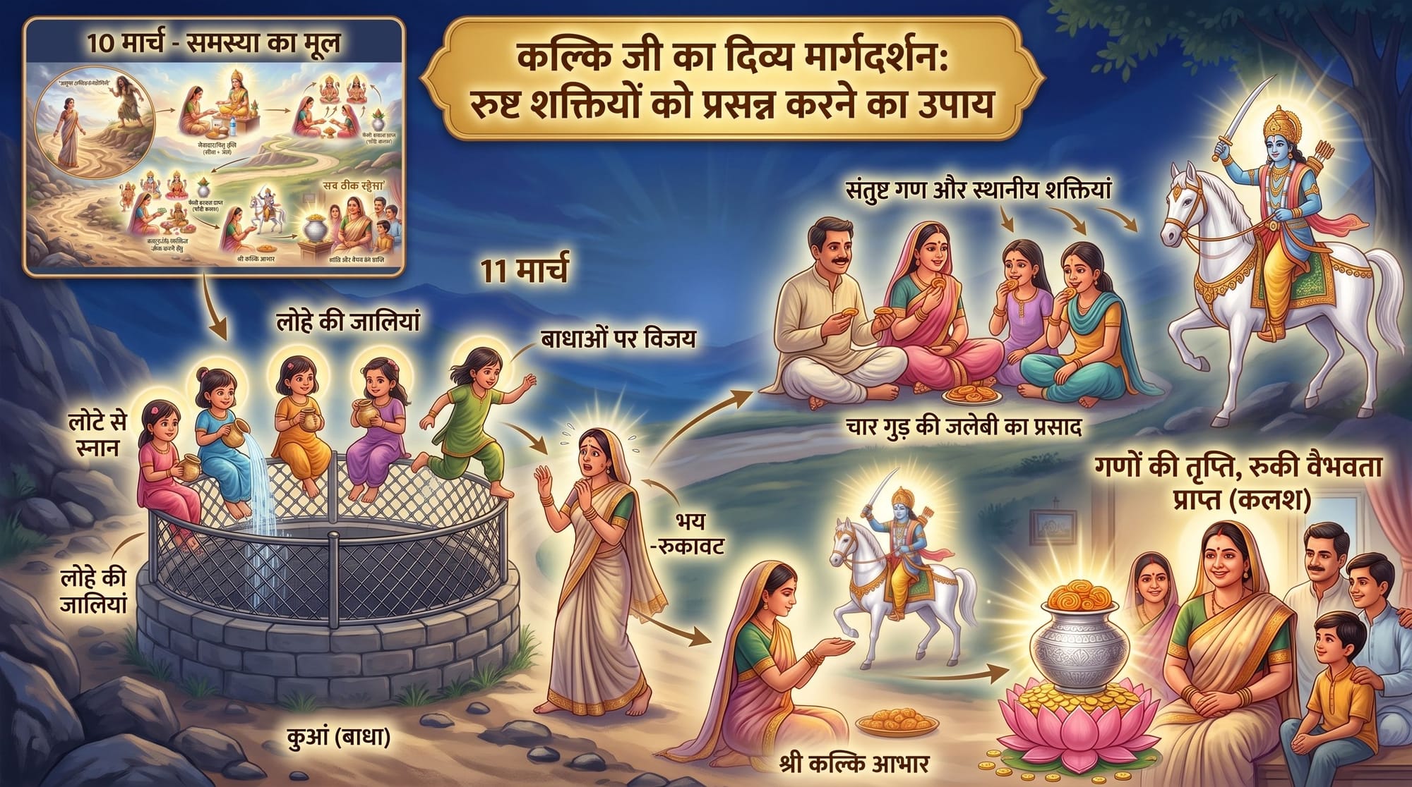 पहले अनुभव में कल्कि जी रुष्ट शक्तियों को दिखाया और इस अनुभव में उन्हें मनाने का तरीका दिखा दिया