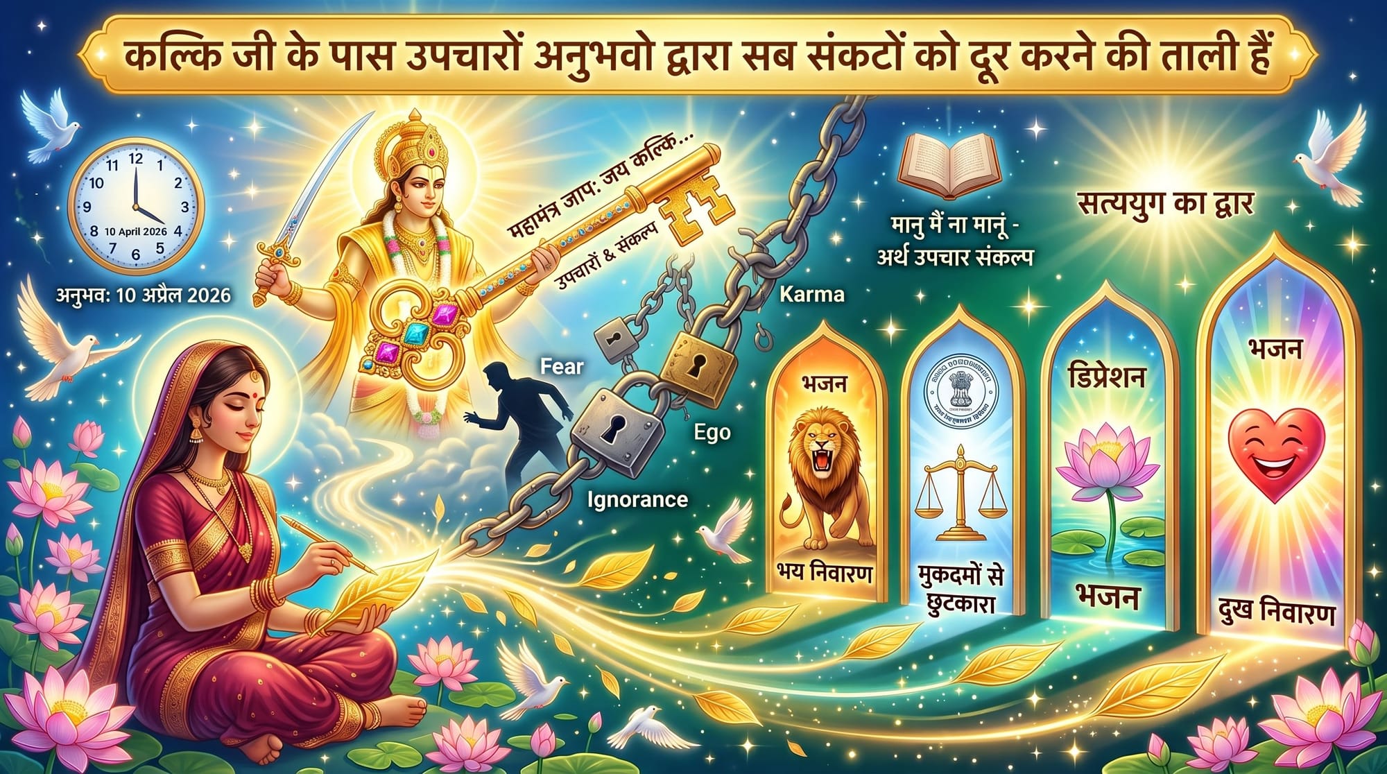 कल्कि जी के पास उपचारों अनुभवो द्वारा सब संकटों को दूर करने की ताली हैं