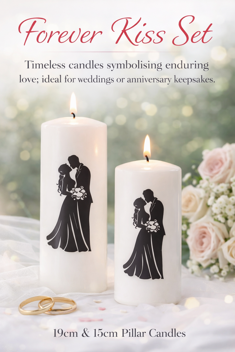 Forever Kiss Set (2 candles: 19 cm &amp; 15 cm)