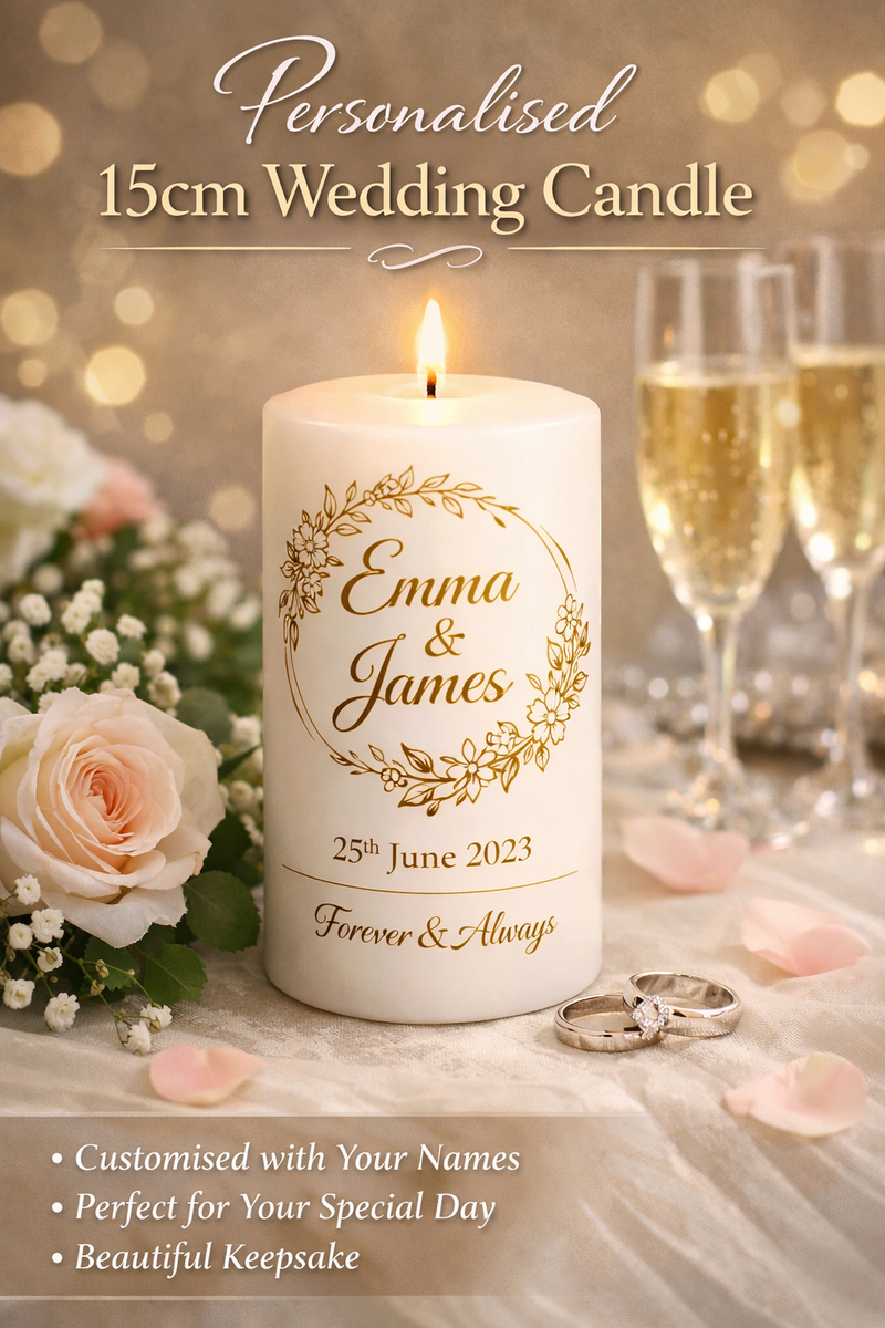 Personalised 15 cm Wedding Candle