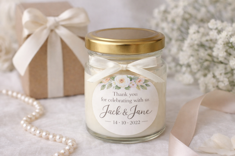 Classic Personalised Wedding Favour Candle – 28ml