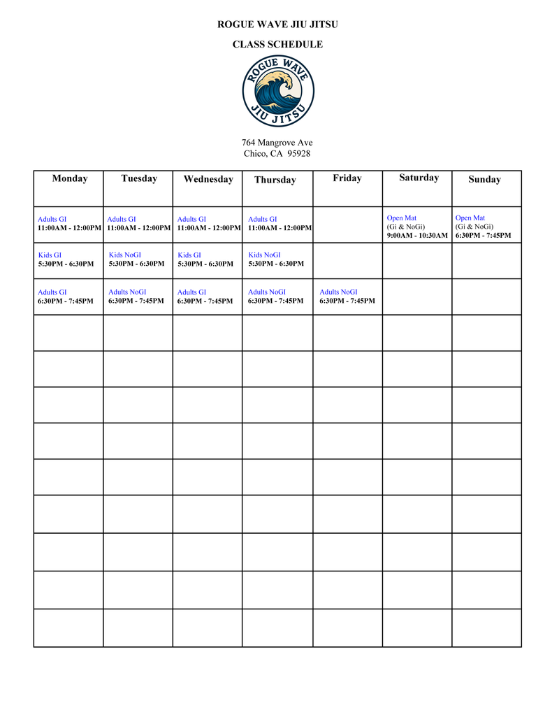 Class Schedule
