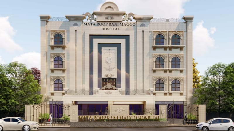 Mata Roop Rani Maggo Hospital — Façade Design