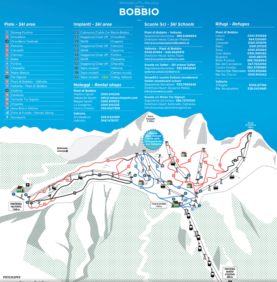 Piani di Bobbio Trail Map