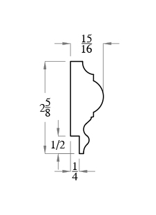 2-5/8" Chair Rail (Rabbeted)