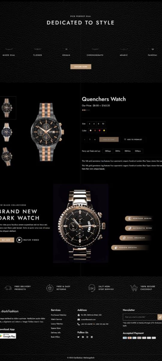 Dark Fashion – Luxury Watch E-Commerce Store