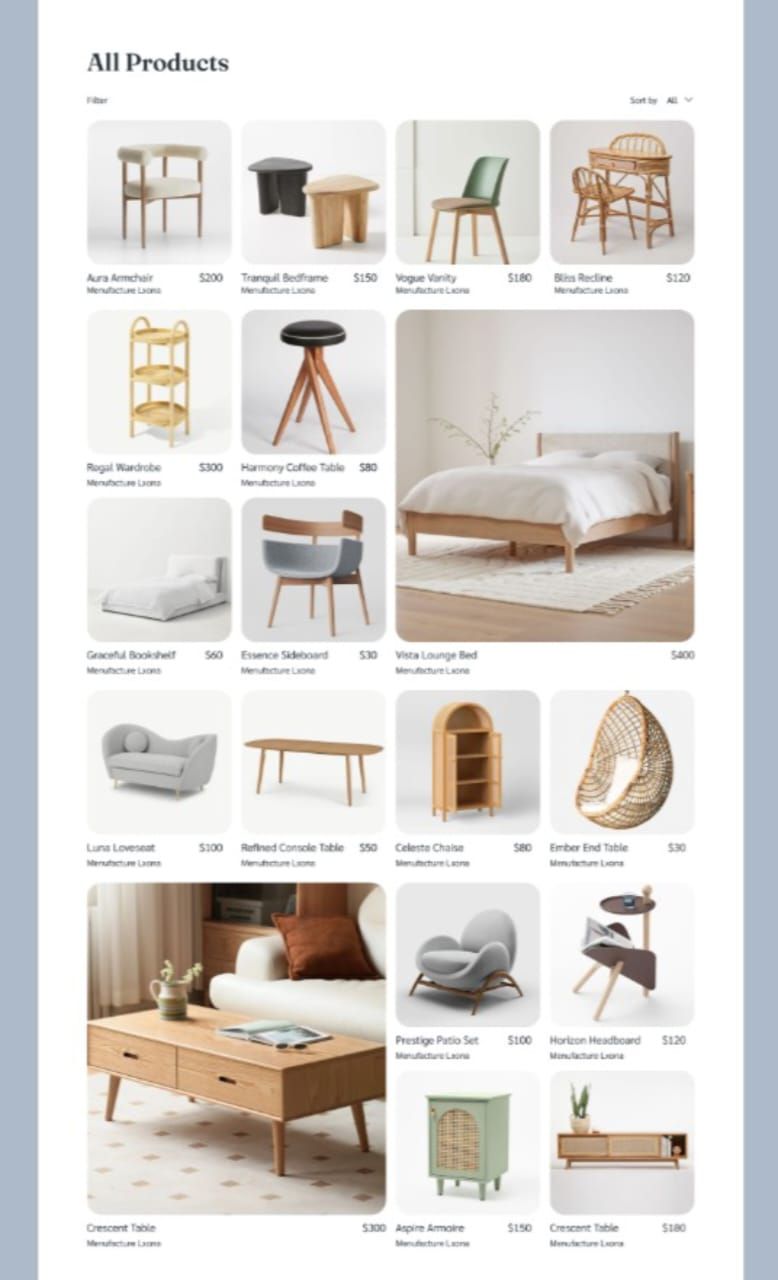 Furniglo – Premium Furniture E-Commerce Website Design