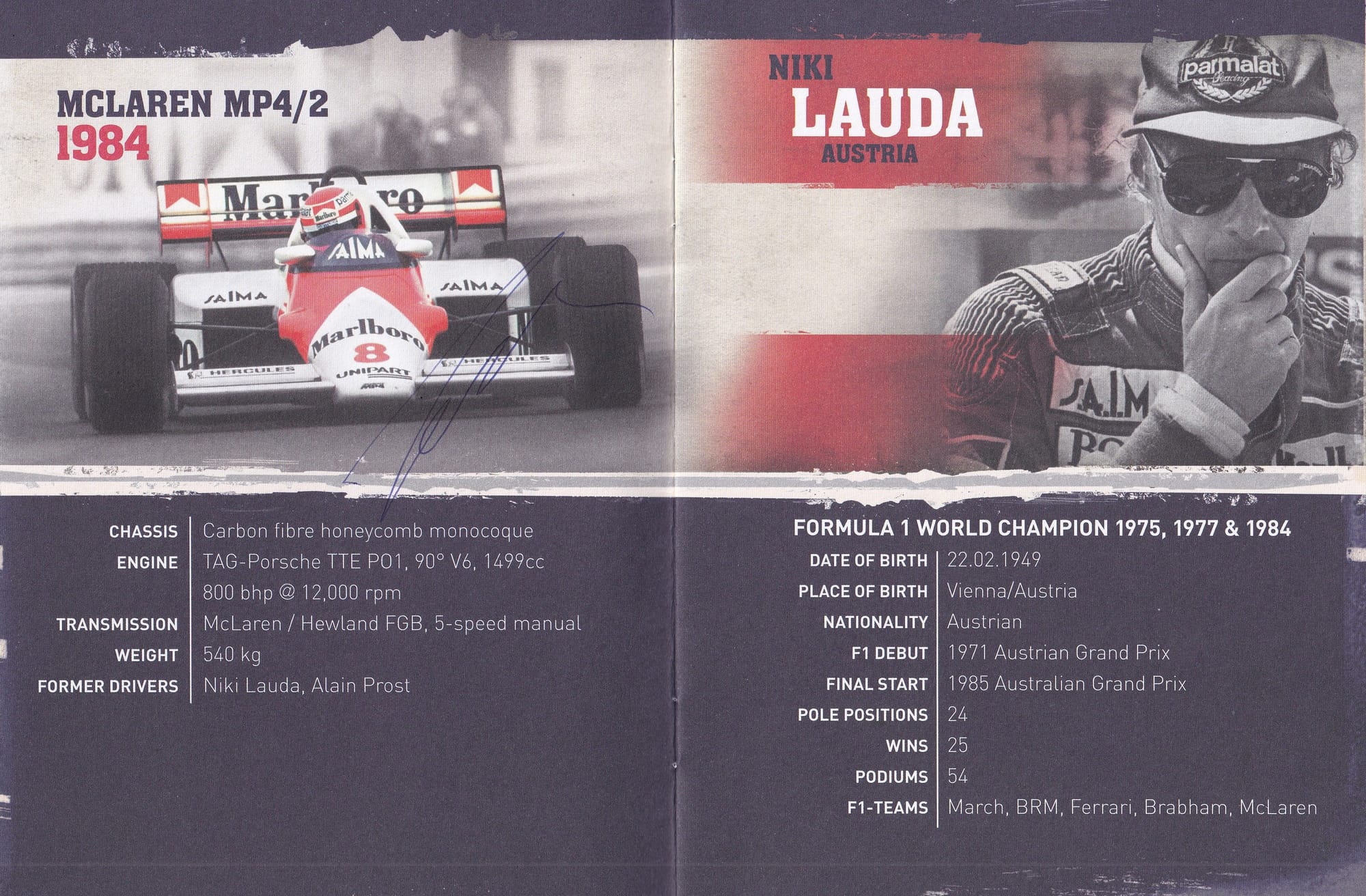 Niki Lauda, Nelson Piquet, Jean Alesi, Riccardo Patrese, Christian Danner & Dietrich Mateschitz