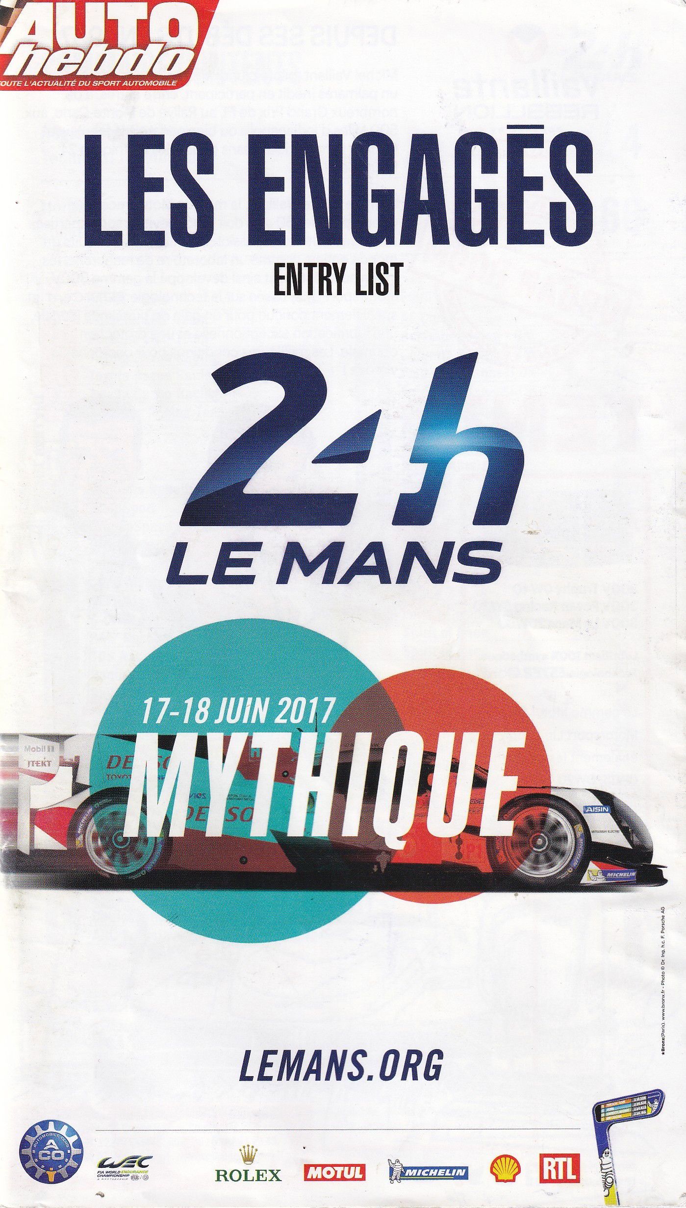Lemans24H 2017 Les Engagés/Entry List