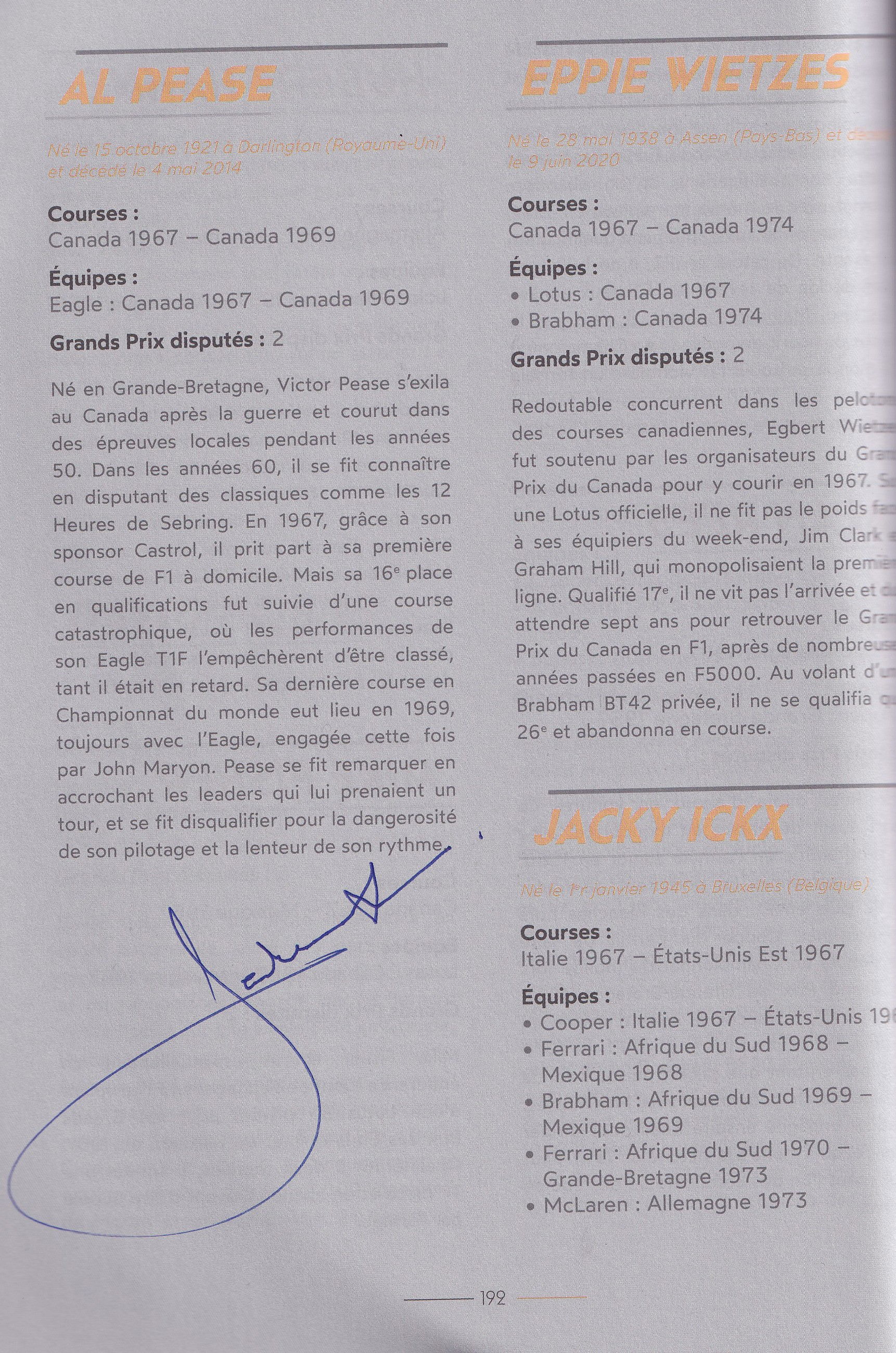 Formule 1 Tous Les Pilotes de 1950 a nos jours