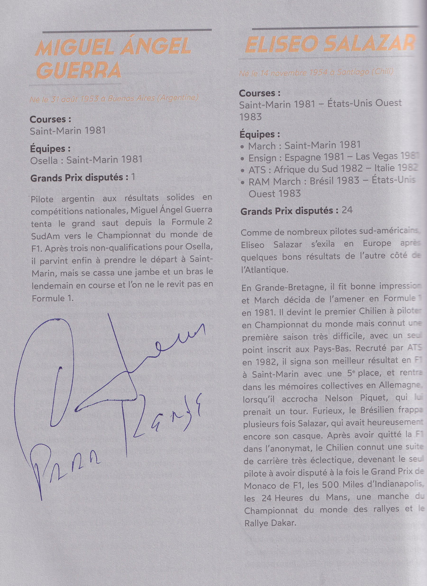 Formule 1 Tous Les Pilotes de 1950 a nos jours