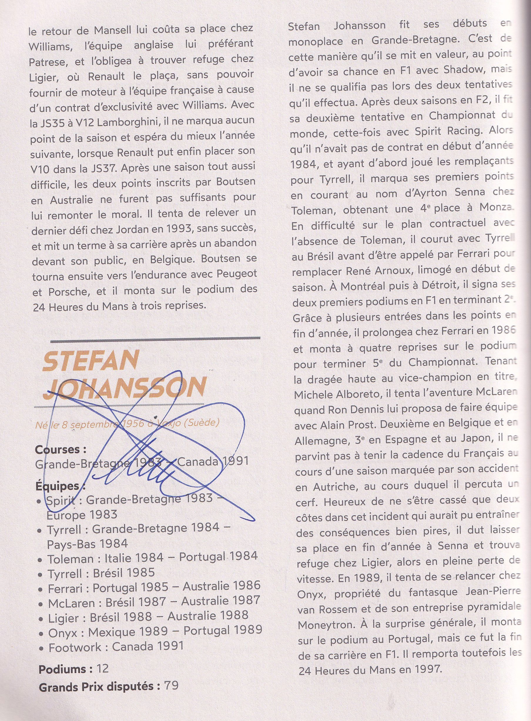 Formule 1 Tous Les Pilotes de 1950 a nos jours