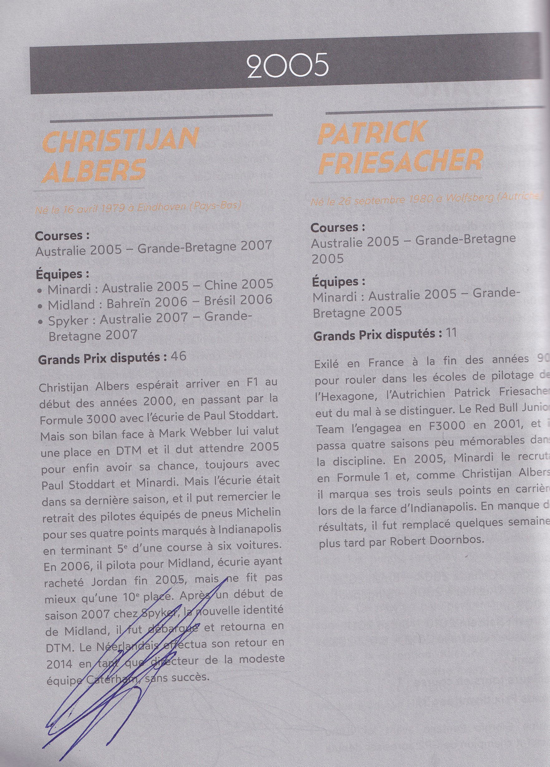 Formule 1 Tous Les Pilotes de 1950 a nos jours