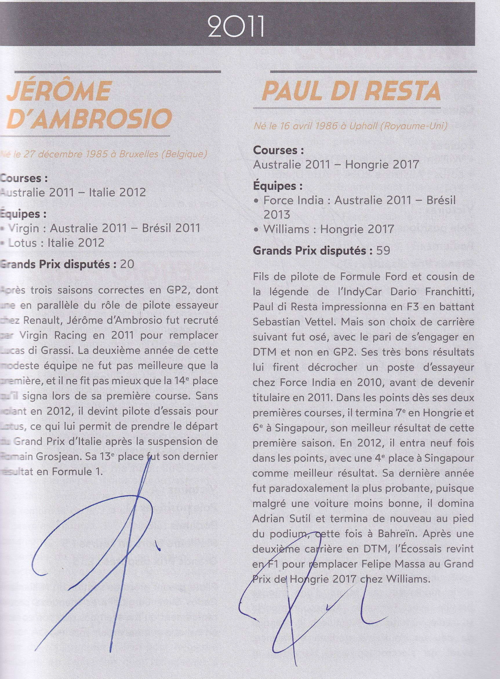 Formule 1 Tous Les Pilotes de 1950 a nos jours