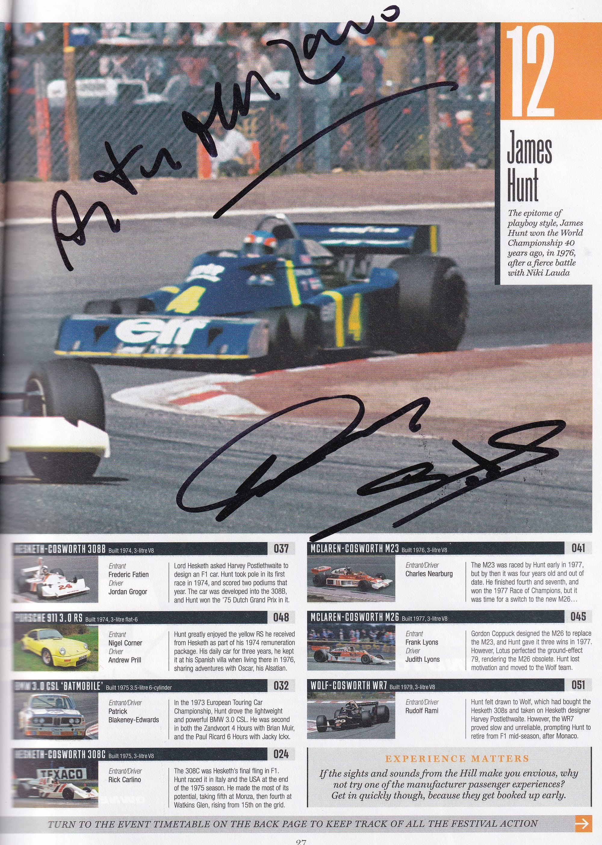 Goodwood Festival Of Speed Official Program Guide/Entry list 2016