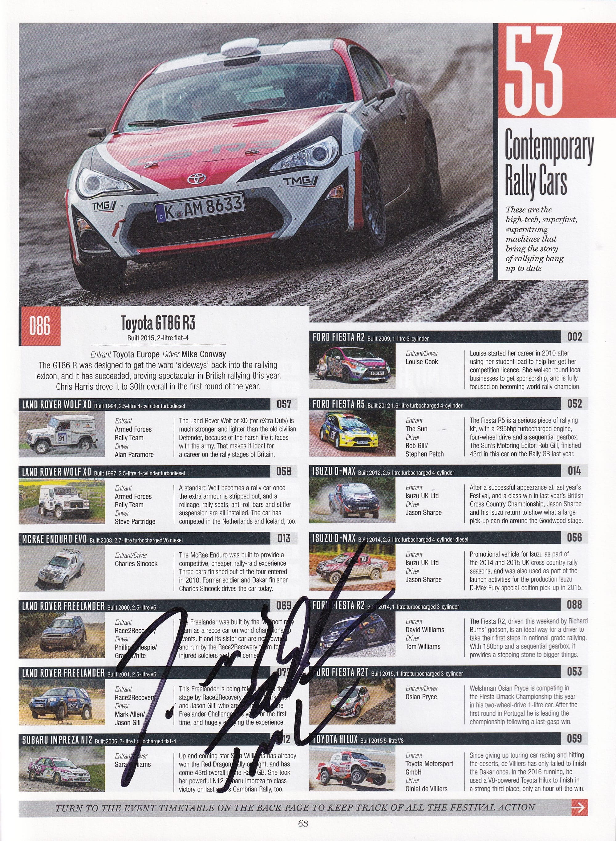 Goodwood Festival Of Speed Official Program Guide/Entry list 2016