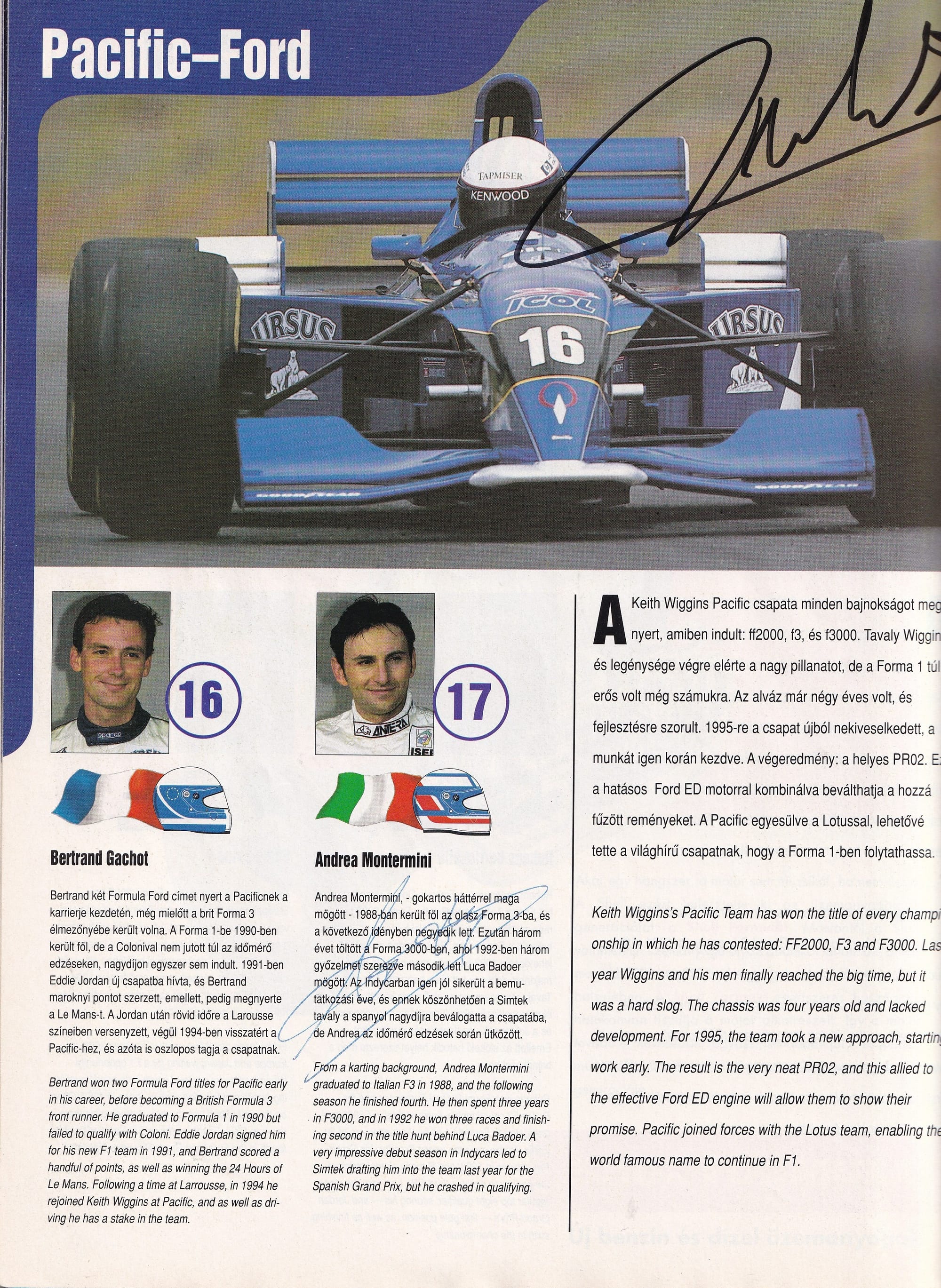 Formula 1 Hungarian GP Official Program 1995