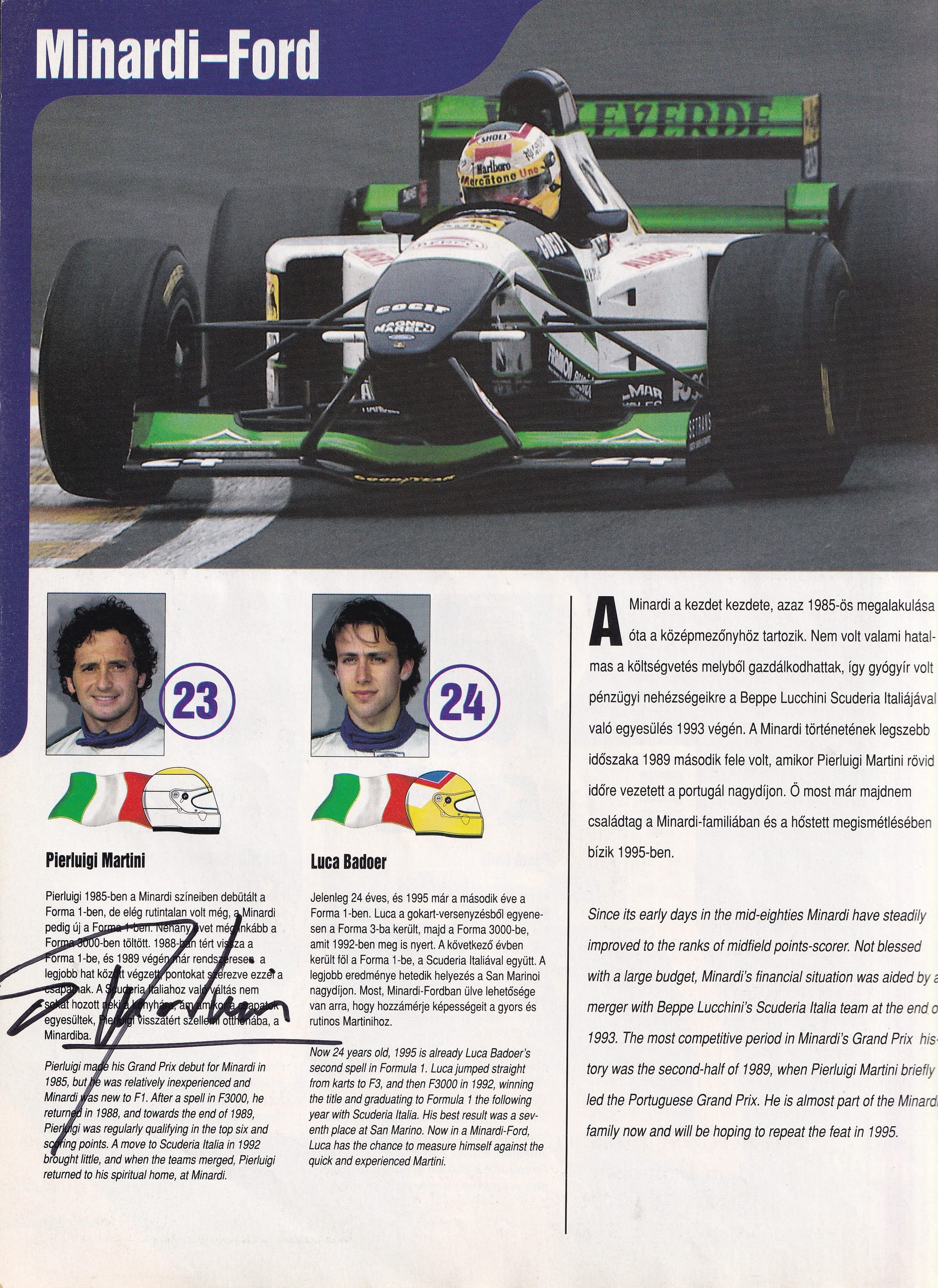 Formula 1 Hungarian GP Official Program 1995