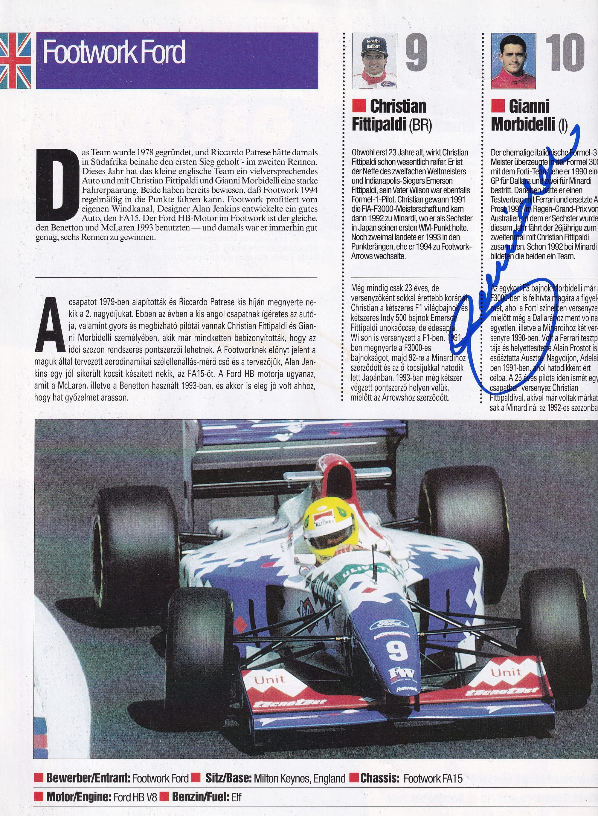 Formula 1 Hungarian GP Official Program 1994