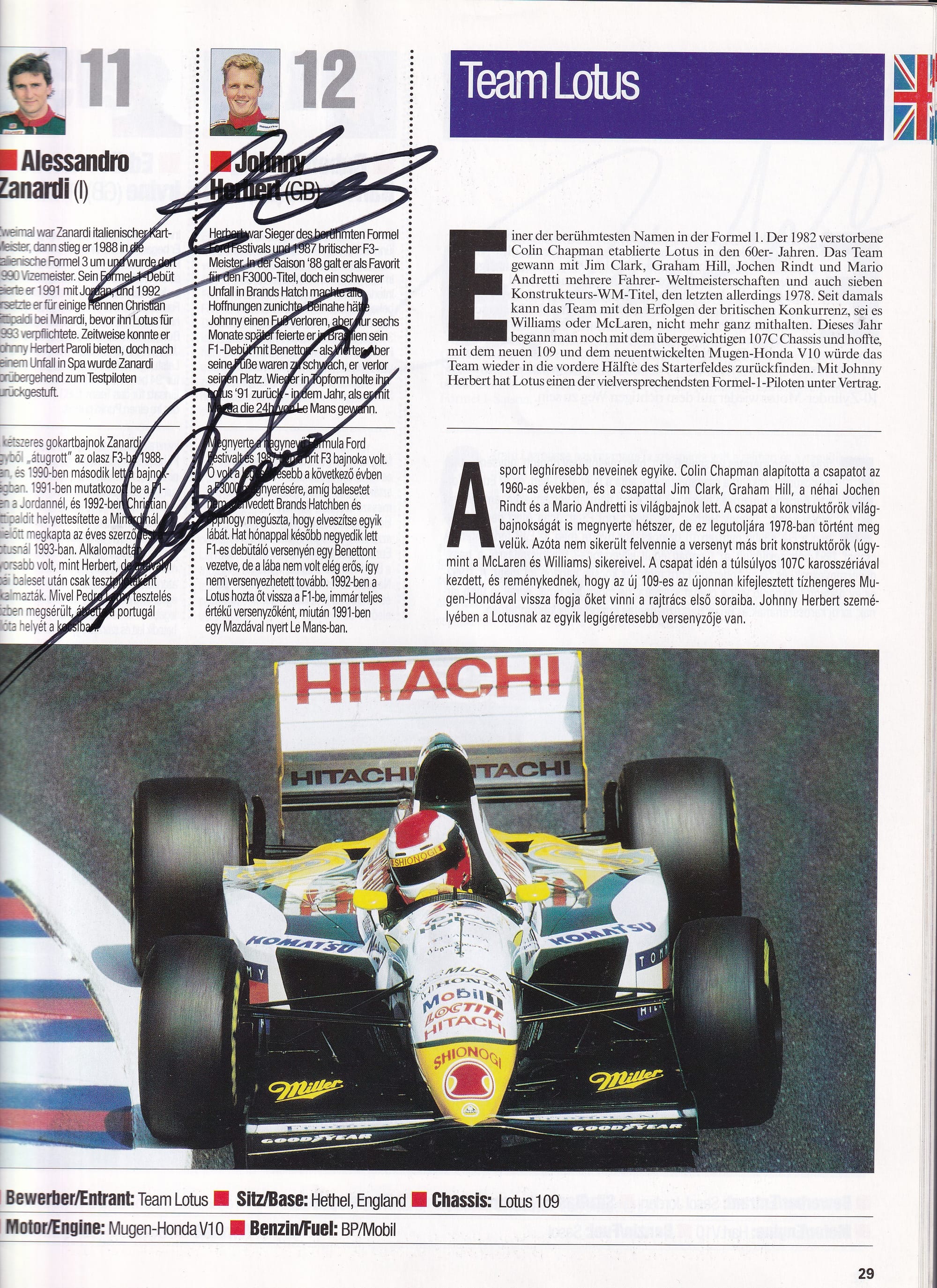 Formula 1 Hungarian GP Official Program 1994