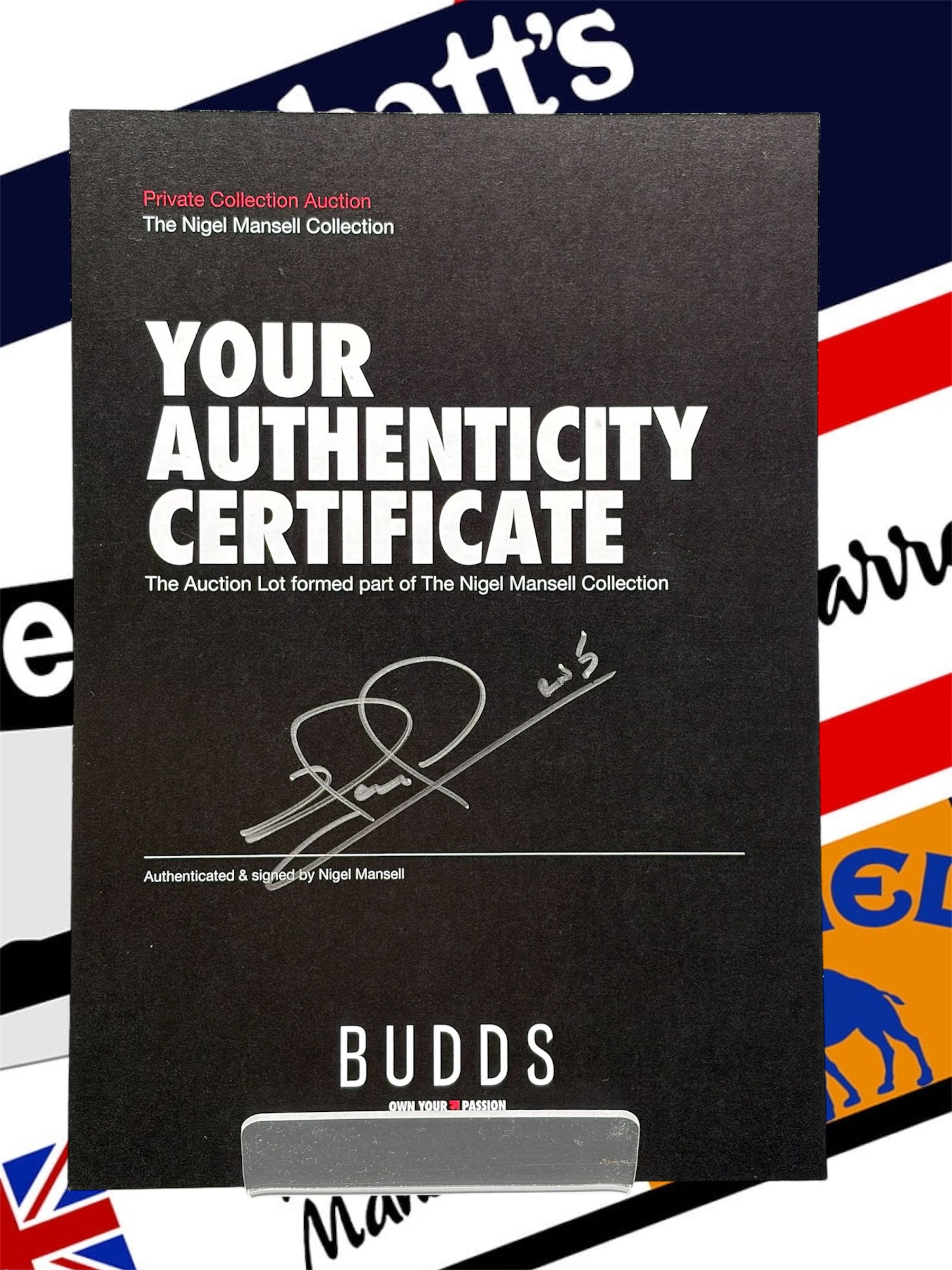 NIGEL MANSELL'S GREGOR GRANT AWARD BY AUTOSPORT 2016 (FROM NIGEL MANSELL'S PRIVATE COLLECTION)