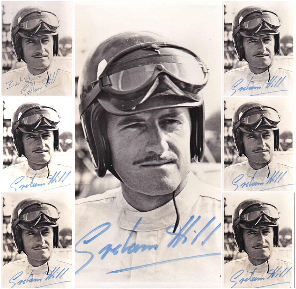 GRAHAM HILL SIGNED VINTAGE PHOTO COLLECTION FROM ROB WALKER'S LEGACY