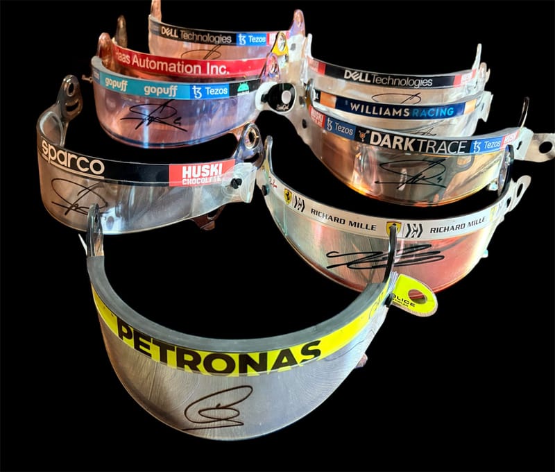 Autographed Formula 1 Original Helmet Visors /1:1 Scales/