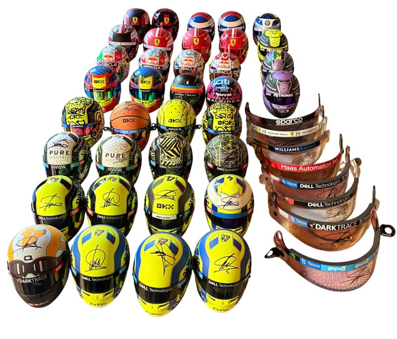 Autographed Formula 1 Minihelmet Models /1:2,1:5 Scales/