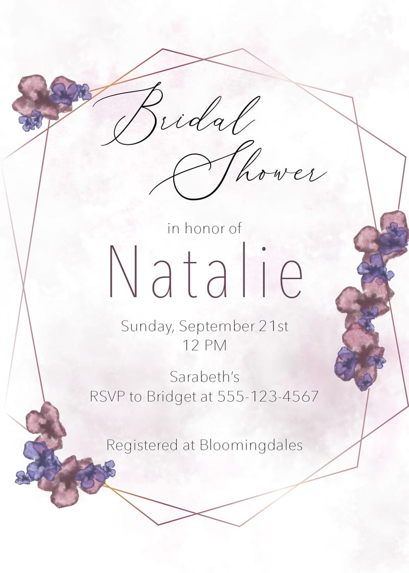 Spring Hydrangea Bridal Shower Invitation