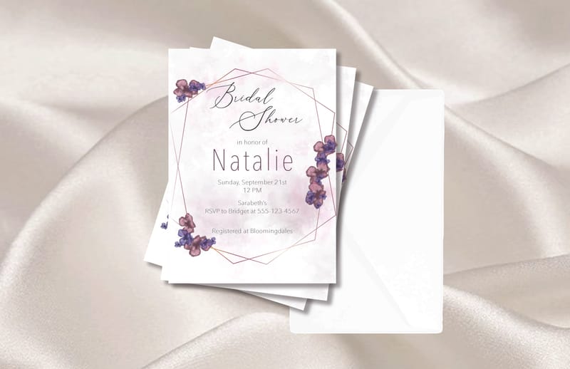 Spring Hydrangea Bridal Shower Invitation