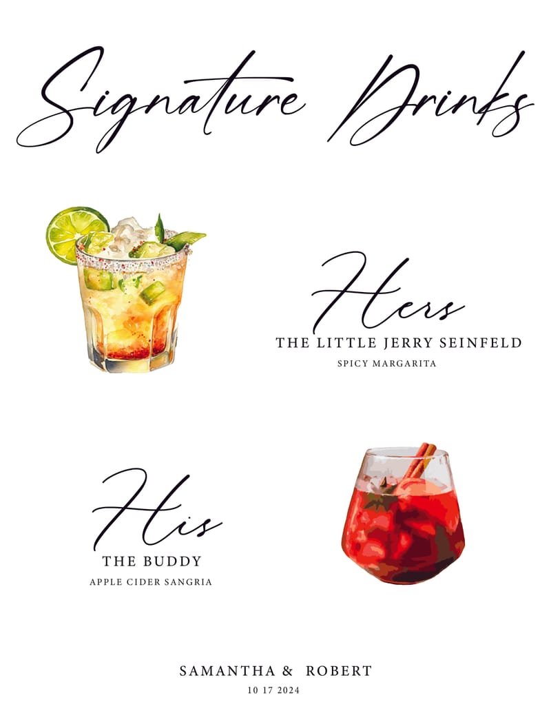 Wedding Signature Drink Sign