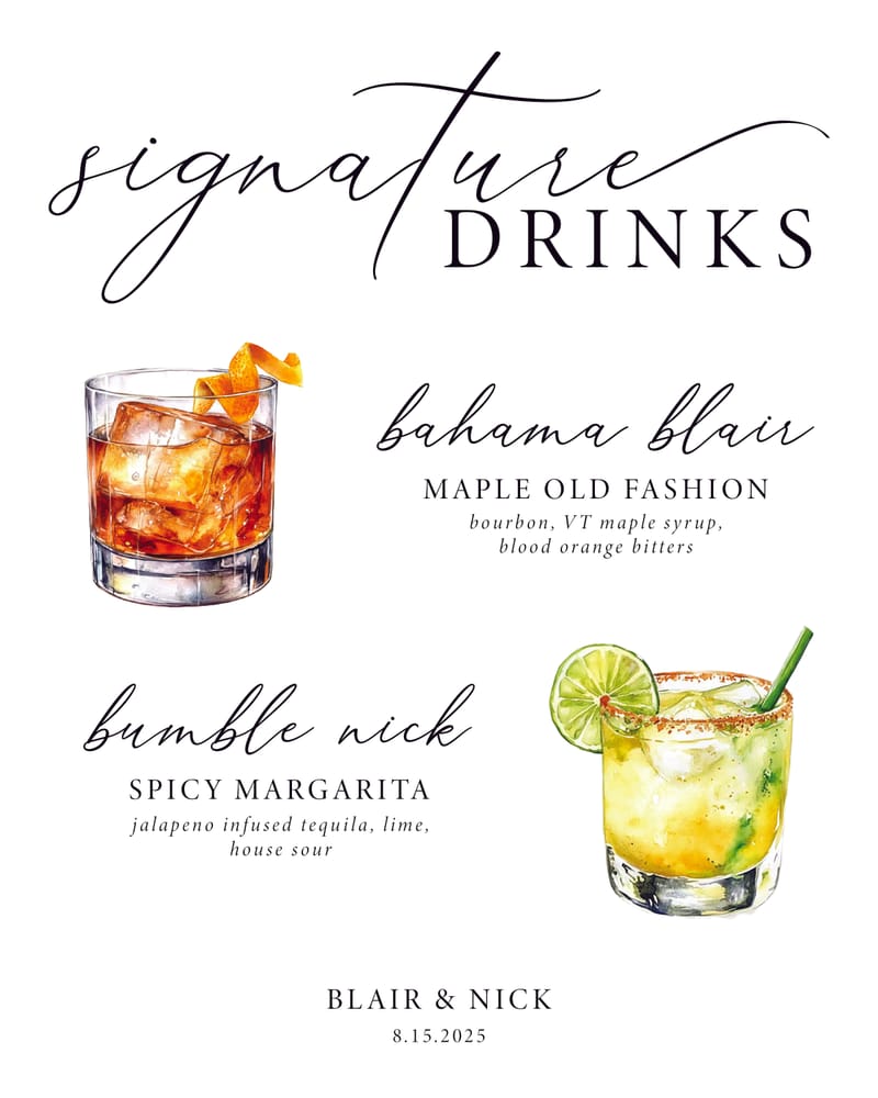 Signature Drink sign for Wedding!