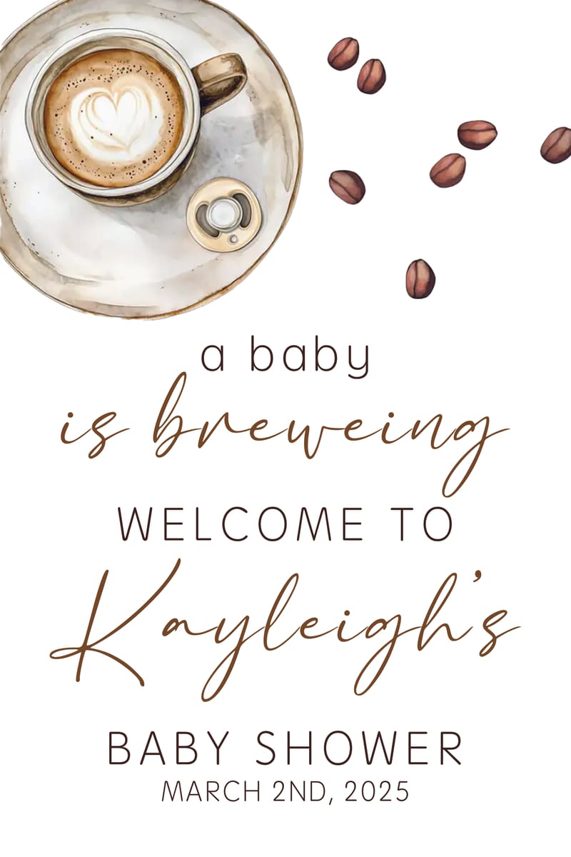 Welcome Sign - A baby is Brewing!