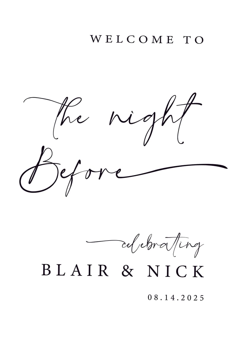 The Night before- Welcome sign