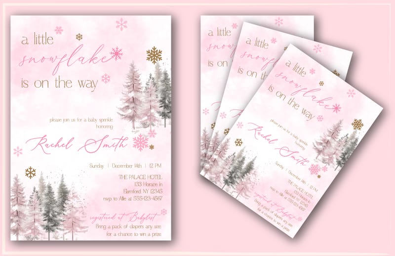 Baby Girl Sprinkle Invitation Suite- Invitation, Welcome Sign & Guess Who Game