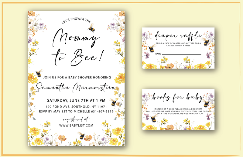 Mommy to Bee Baby Shower Invitation