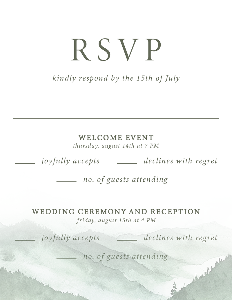 Mountain Lovers Wedding Invitation Suite