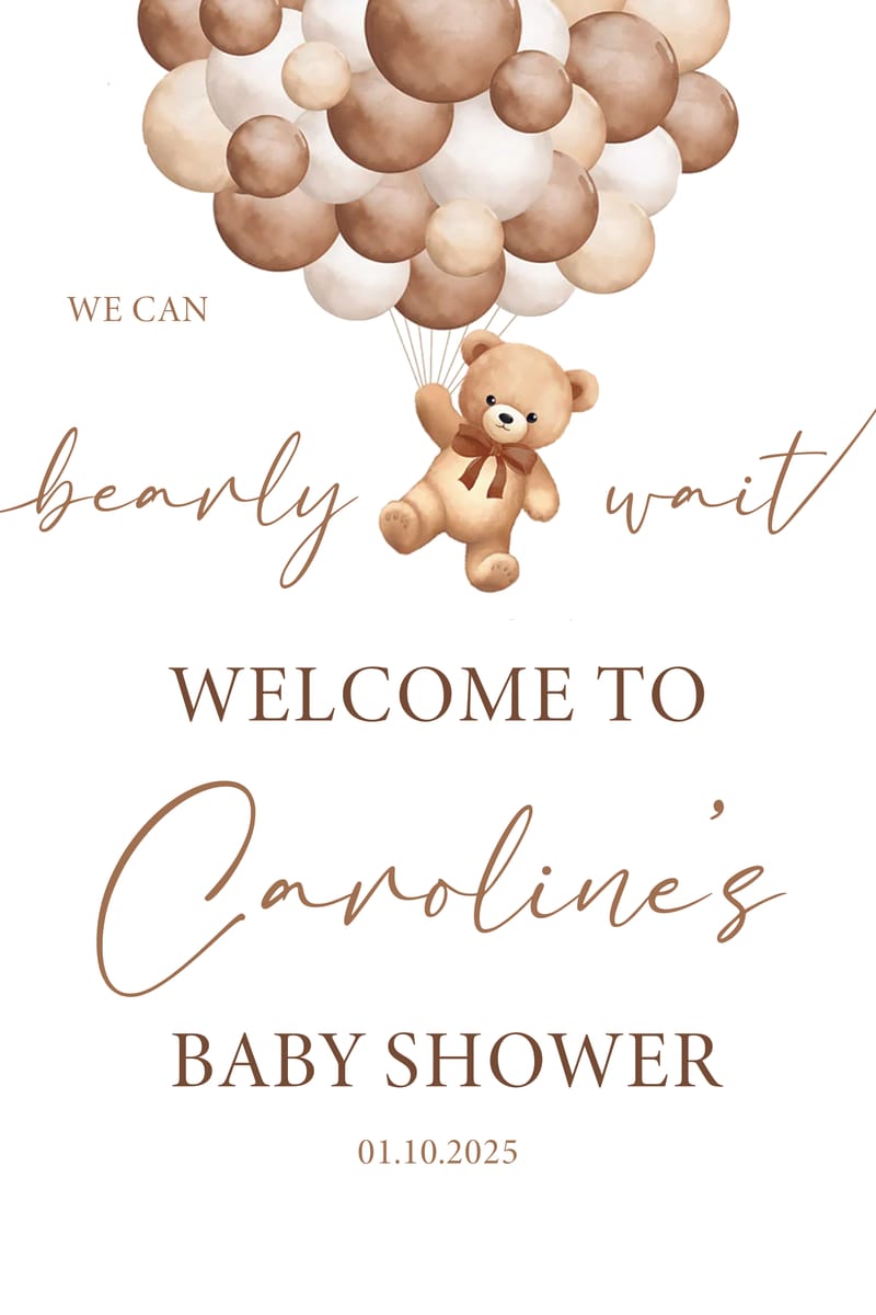 Baby Shower Welcome sign- We can Bearly Wait!