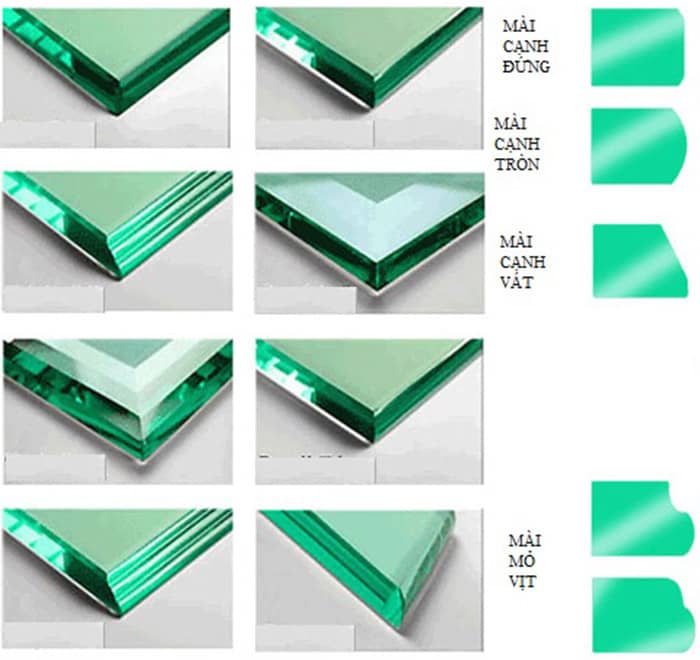 Các kiểu mài kính cường lực thông dụng