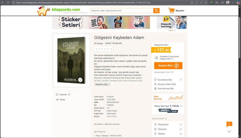 Kitap Yurdu Sipariş Linki