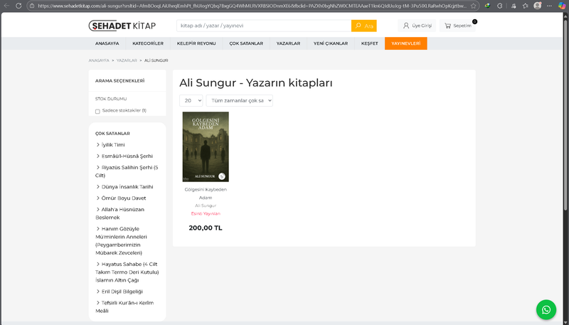 Aşağıda bulunan linkte ki URL'yi kopyalayıp tarayıcı çubuğuna yapıştırarak kitabımızı şehadet kitap üzerinden sipariş verebilirsiniz.