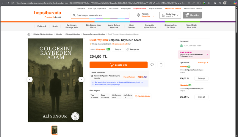 Aşağıda bulunan linkte ki URL'yi kopyalayıp tarayıcı çubuğuna yapıştırarak kitabımızı hepsi burada üzerinden sipariş verebilirsiniz.