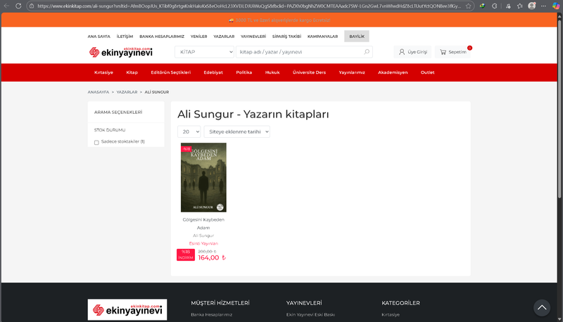 Aşağıda bulunan linkte ki URL'yi kopyalayıp tarayıcı çubuğuna yapıştırarak kitabımızı ekin kitap üzerinden sipariş verebilirsiniz.