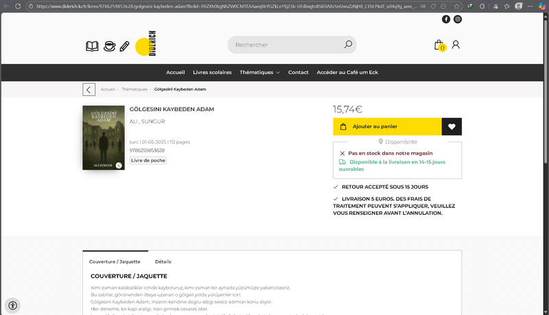 Aşağıda bulunan linkte ki URL'yi kopyalayıp tarayıcı çubuğuna yapıştırarak kitabımızı Diderich.lu üzerinden sipariş verebilirsiniz.