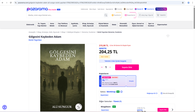 Aşağıda bulunan linkte ki URL'yi kopyalayıp tarayıcı çubuğuna yapıştırarak kitabımızı pazarama üzerinden sipariş verebilirsiniz.