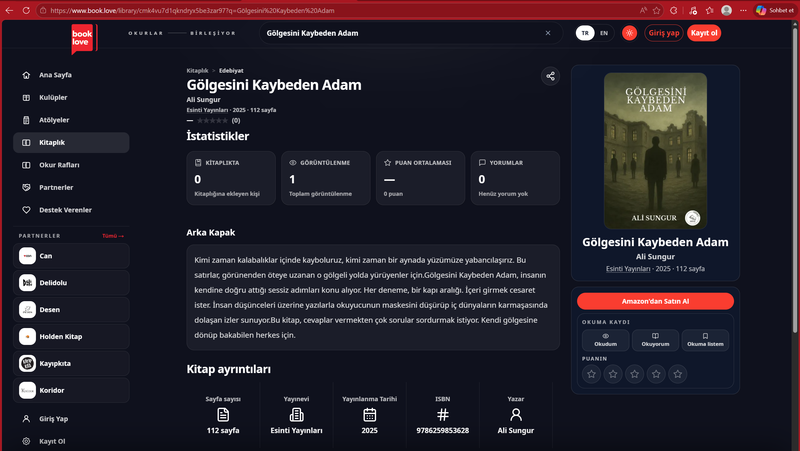Aşağıda bulunan linkte ki URL'yi kopyalayıp tarayıcı çubuğuna yapıştırarak kitabımızı book.love üzerinden sipariş verebilirsiniz.