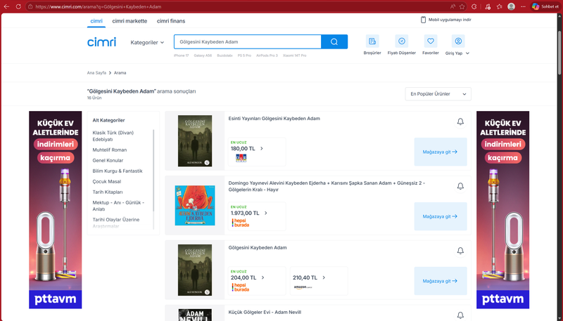 Aşağıda bulunan linkte ki URL'yi kopyalayıp tarayıcı çubuğuna yapıştırarak kitabımızı Cimri üzerinden sipariş verebilirsiniz.