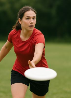 femme faisant de L’Ultimate Frisbee