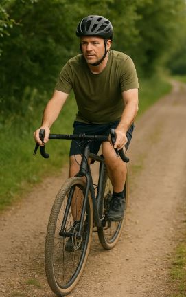 homme sur son gravel bike 